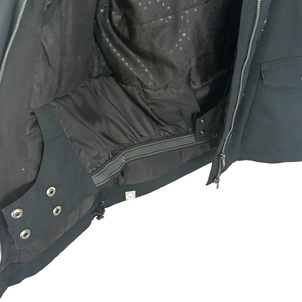 Roxy Black Hooded Coat Jacket Slim Fit Winter Sport Size Medium - Picture 10 of 14